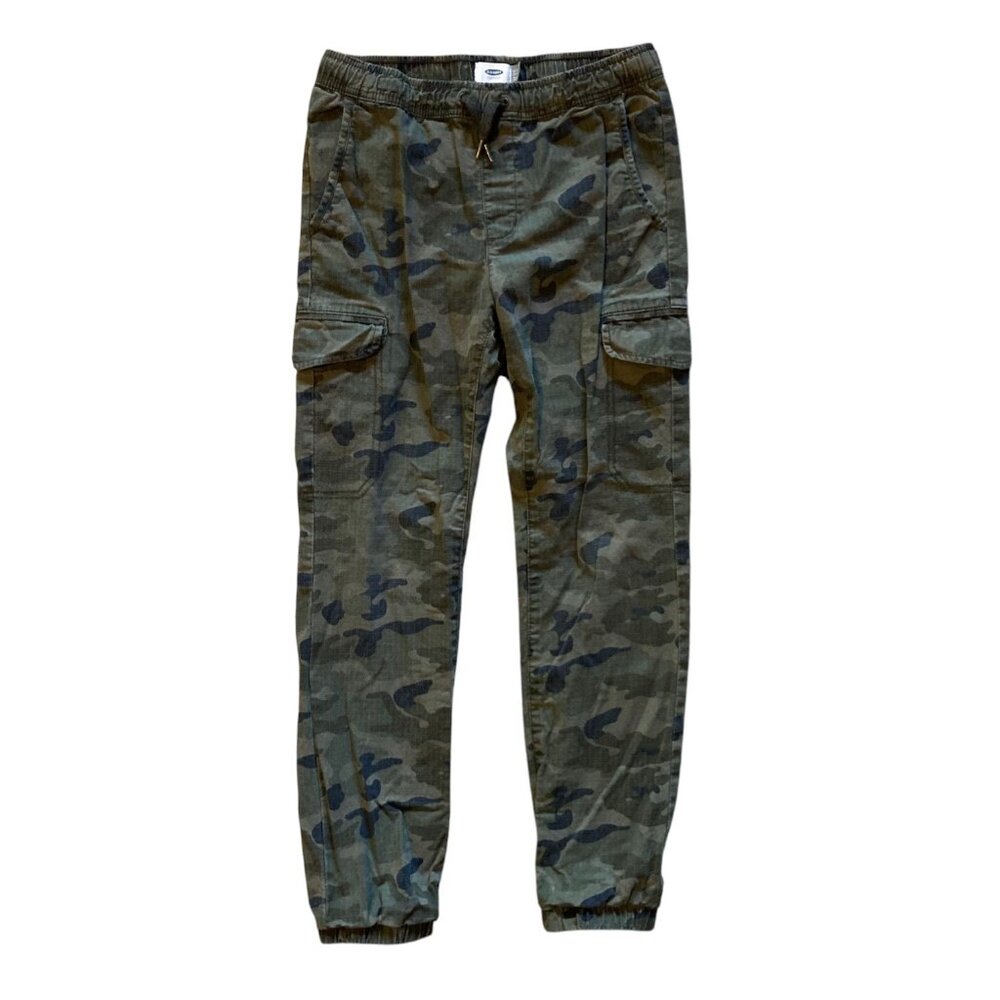 Boy's OLD NAVY Pull-On Cargo Pocket Jogger Pants CAMO GREEN Size XL 14-16